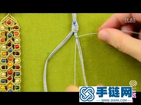 華麗麗的米珠斜卷結手繩制作圖解