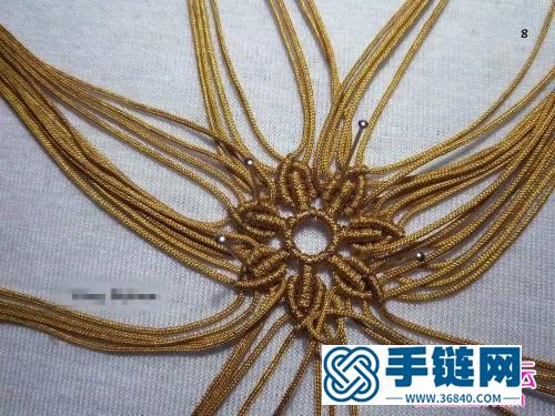 中國結(jié)編織太陽花項(xiàng)鏈吊墜圖解