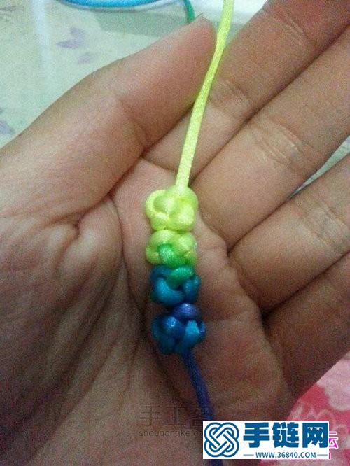 單線紐扣結手鏈編法圖解