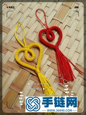 中國結(jié)心形的編法步驟圖