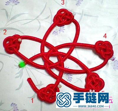 中國結(jié)編結(jié)制作的五福胸花教程步驟