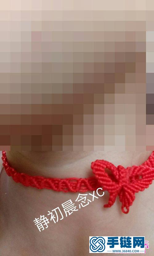 線，珠子編織的蝴蝶項鏈圖解