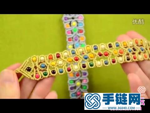 華麗麗的米珠斜卷結手繩制作圖解