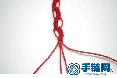 中國結編織制作的紅色鏤空手鏈圖解
