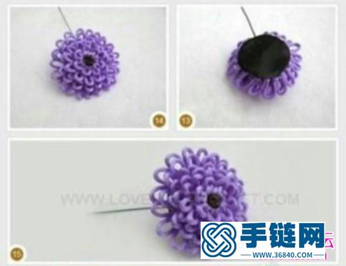 中國結方法繩編的小花朵