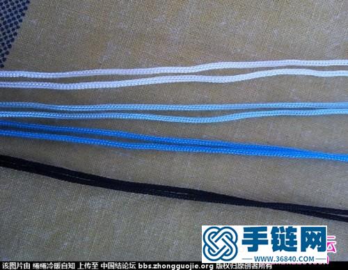 藍色的斜卷結手鏈編法步驟圖