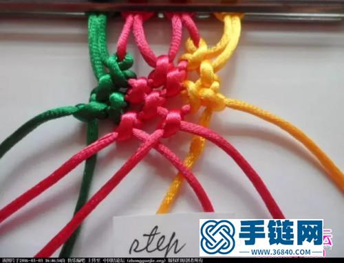 中國結編織制作三色手繩方法圖解