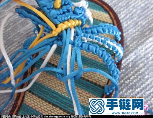 繩編蝶戀花拖鞋的方法