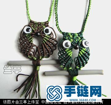 初級斜卷結(jié)編制的簡易貓頭鷹（蘭亭作品）