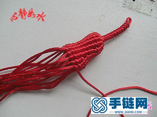 中國結(jié)紅色小葫蘆的編法教程步驟