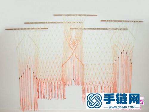 手工編織鳳尾流蘇紗簾掛飾的方法圖片