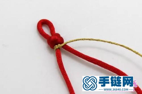 繩編雀頭結金色手繩的方法