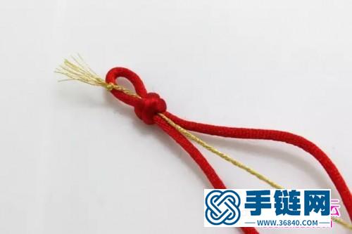 繩編雀頭結金色手繩的方法