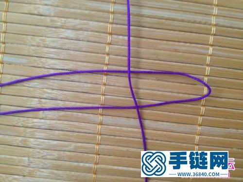 紫色的簡單中國結手鏈編法教程