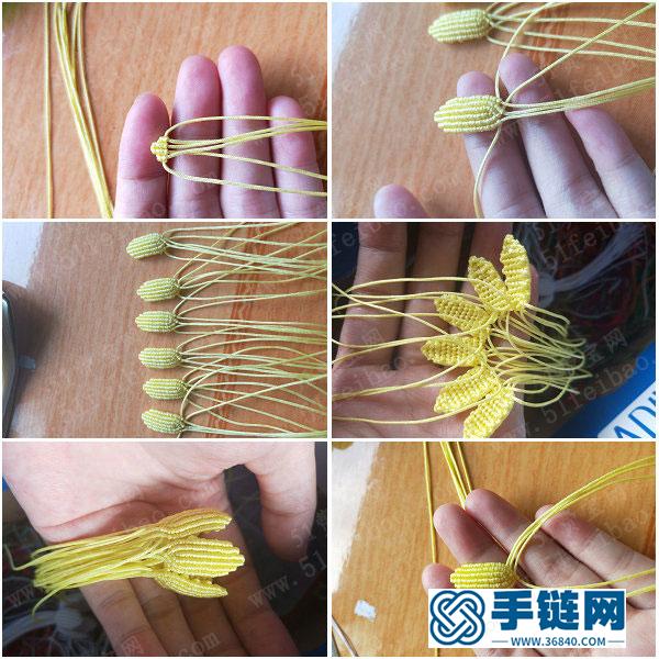 玉線編法創意_鉤針編繩迷你曇花掛件 
