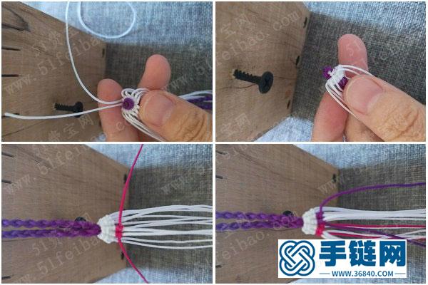 中國結(jié)的編法圖_編繩寶石花鑰匙掛鏈圖解教學(xué) 