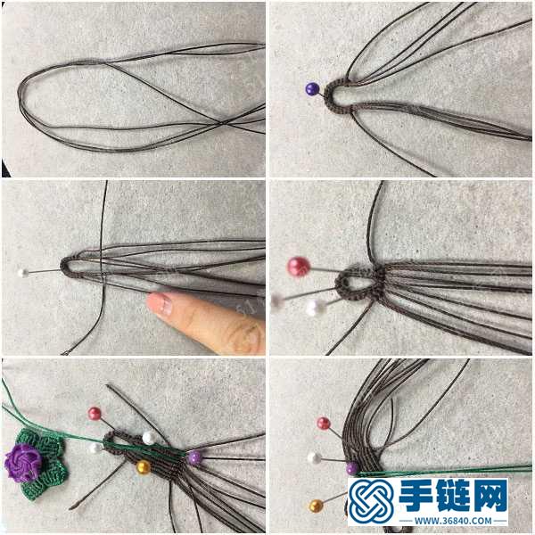 手串編繩方法_簡單DIY紫云母小花手串的編法圖解 
