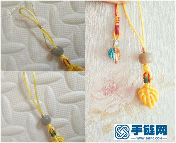 物盡其用創(chuàng)意_編繩廢線簡單DIY編法葉子鑰匙圈掛件 