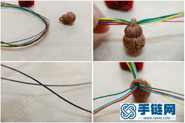 手工編織大全簡單DIY_怎么編法金剛結五色手繩腳繩 