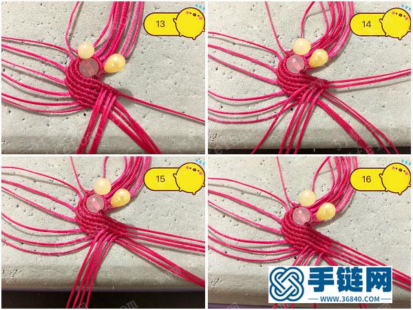 耳飾制作圖解_蠟線編繩淑妃含珠耳環簡單DIY教學 