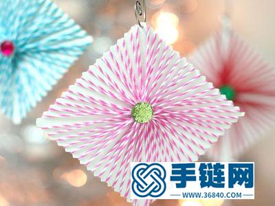 毛線手編圣誕樹小掛件做法教學 