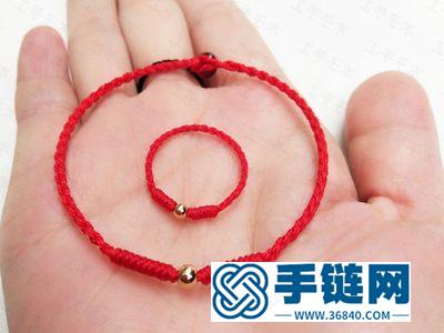 手工編織小金豆無痕手繩和戒指_學會編法可以自己做了 
