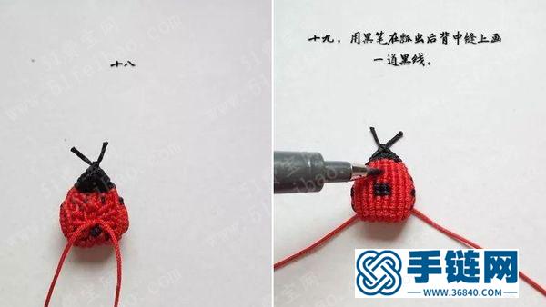 手工編織教程_編制樹葉上的七星瓢蟲詳細(xì)過程 