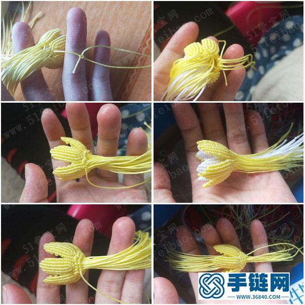 玉線編法創意_鉤針編繩迷你曇花掛件 