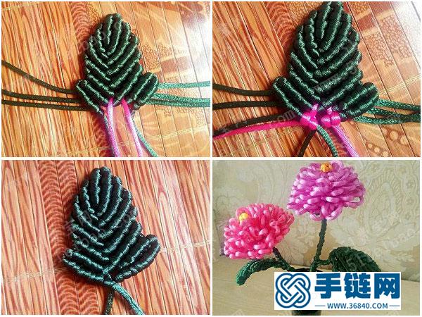 手工達人教做編繩_簡單DIY清新簡單的雀頭結(jié)立體菊花 