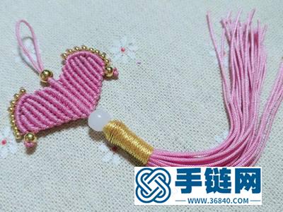 手工編法簡單DIY_動手試可愛的編繩心形小掛飾 
