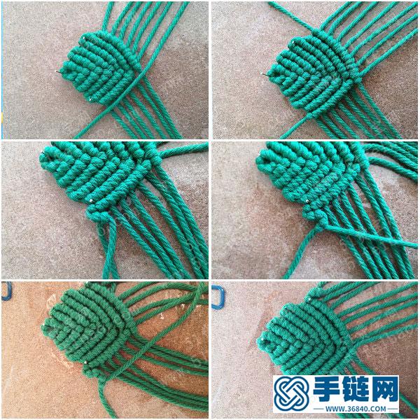 創意編繩手工_編法小葉子杯墊技術圖解 