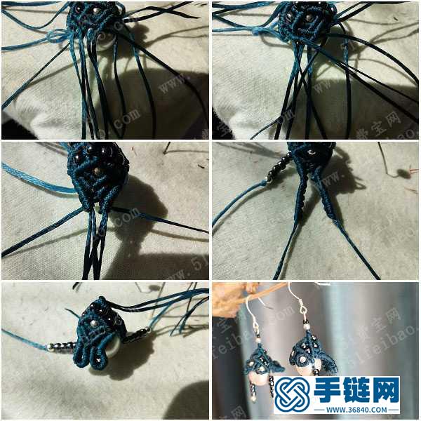個性編法首飾掛件_蠟線編繩簡單款花嫁耳環(huán) 