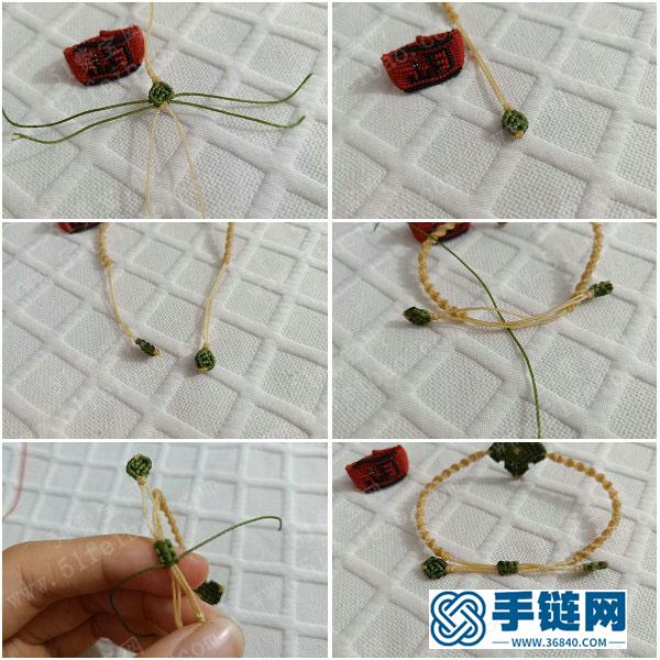 圓蠟線編繩_簡單DIY四葉草幸運(yùn)草手繩編法圖解 