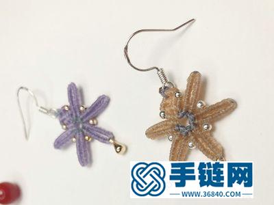 手工編織裝飾_簡單DIY編法小花花造型耳環 