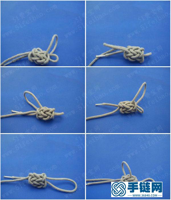 制作手工編織教程_簡單DIY繩編扣頭鑰匙掛件 