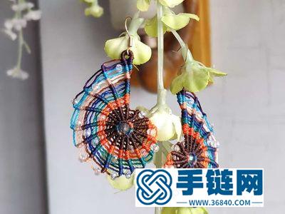 蠟線編法創意_簡單DIY唯美編繩鸚鵡螺耳環教學 