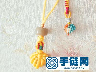 物盡其用創(chuàng)意_編繩廢線簡單DIY編法葉子鑰匙圈掛件 