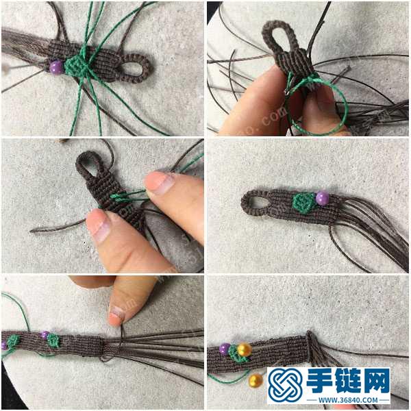 手串編繩方法_簡單DIY紫云母小花手串的編法圖解 