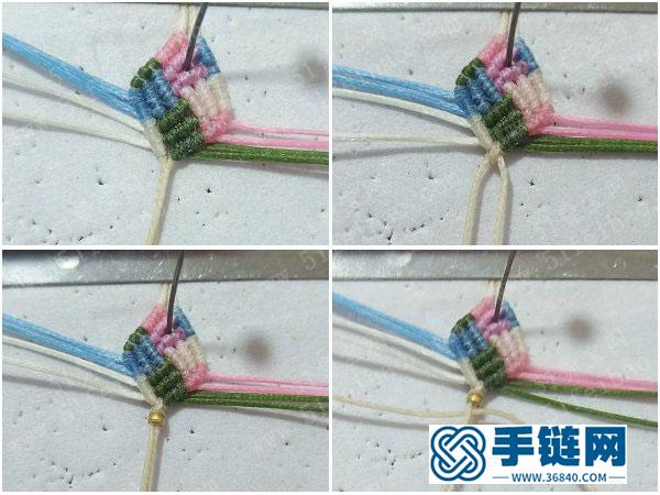 手工編織大全作品_消耗線頭編法漂亮小手繩 
