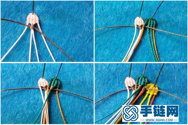 中國結耳釘的方法步驟_五色小花耳釘手工編織教程 