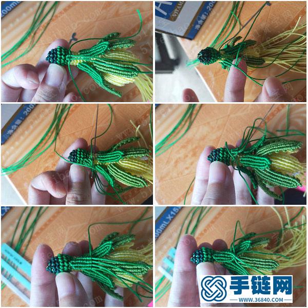 玉線編法創意_鉤針編繩迷你曇花掛件 