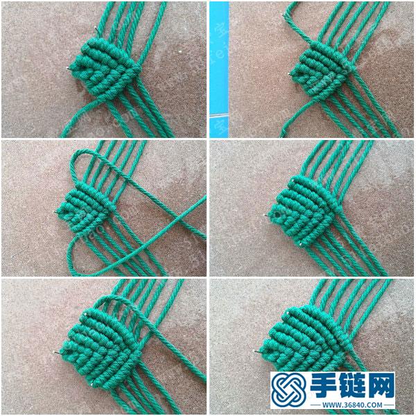 創意編繩手工_編法小葉子杯墊技術圖解 