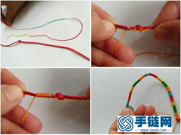 最簡單的手工編織圖_簡單DIY轉運彩虹手繩的做法 