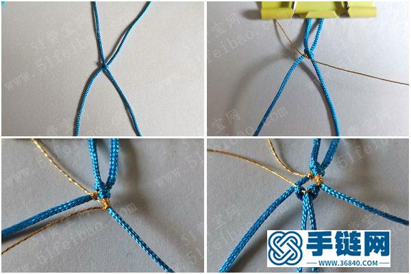 中國結創意編繩_簡單DIY編法金邊蝴蝶結步驟 