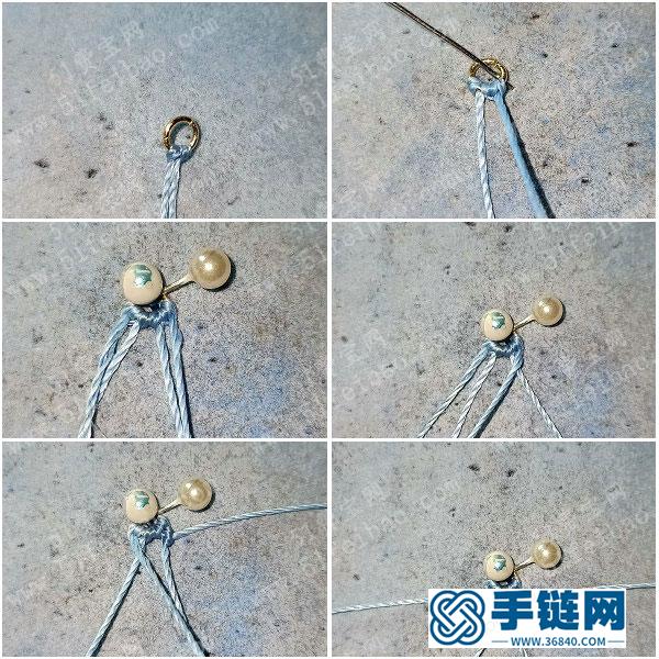 漂亮耳環的編法_簡單DIY編繩組合耳環圖解 