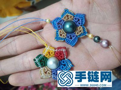 編法掛件裝飾教程_蠟線編繩多功能小花 
