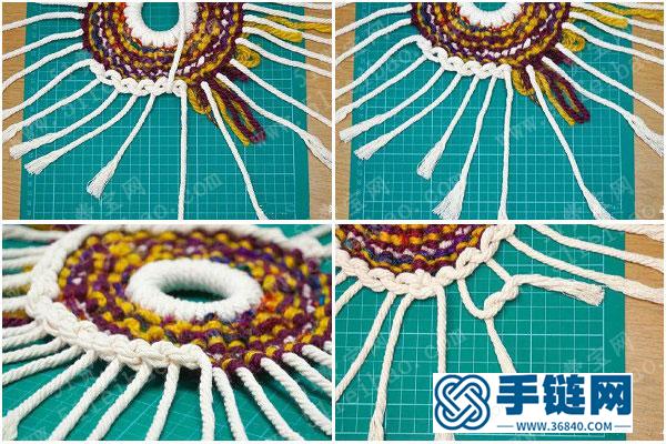 Macrame編法手工大全_簡單DIY編繩結藝太陽裝飾 