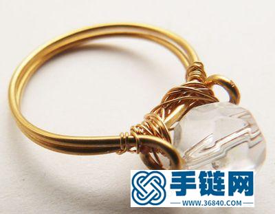 手編銅戒指水晶珠子戒指教學 