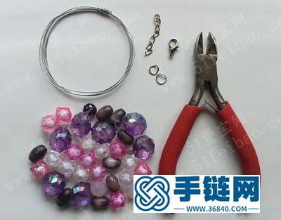 動手編法美麗的純手編水晶串珠手繩 