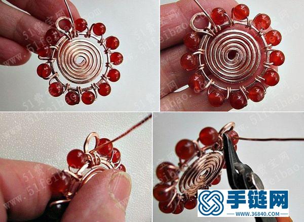 怎么做水晶串珠螺旋手編掛件項鏈 